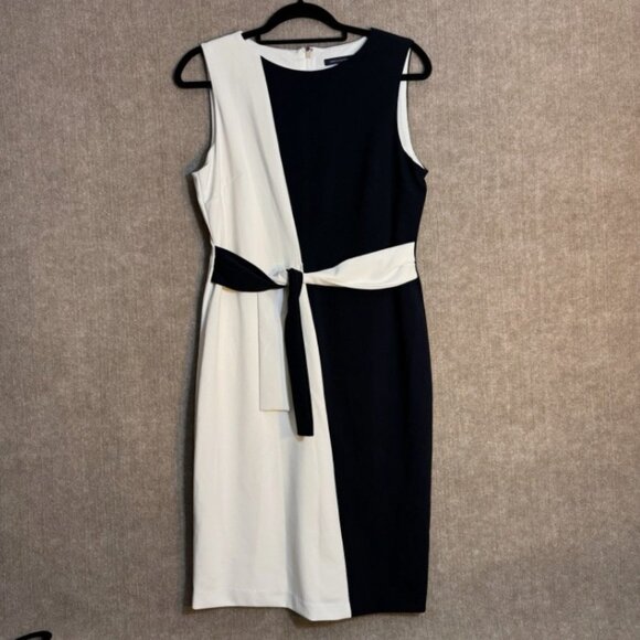 Sz 10 Tommy Hilfiger Navy & White Dress EUC - Picture 2 of 5